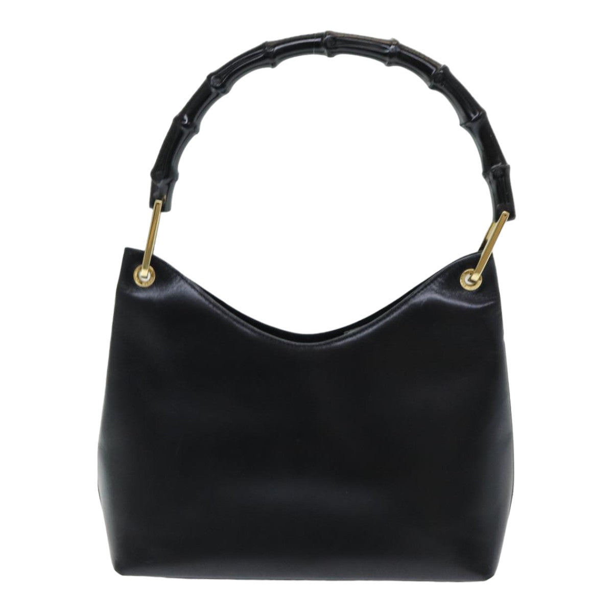 GUCCI Bamboo Hand Bag Leather Black 001 3008 000926 83723