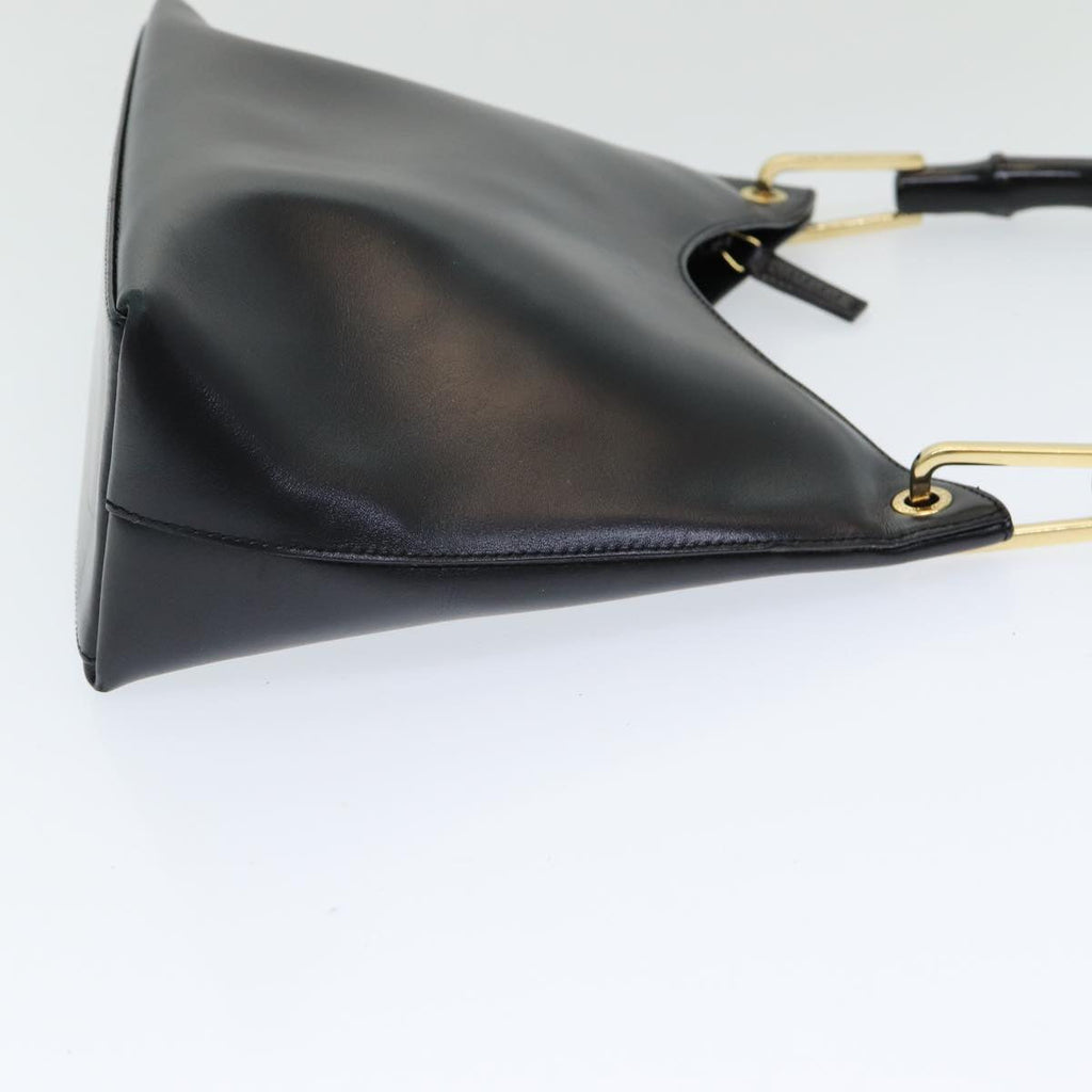 GUCCI Bamboo Hand Bag Leather Black 001 3008 000926 83723
