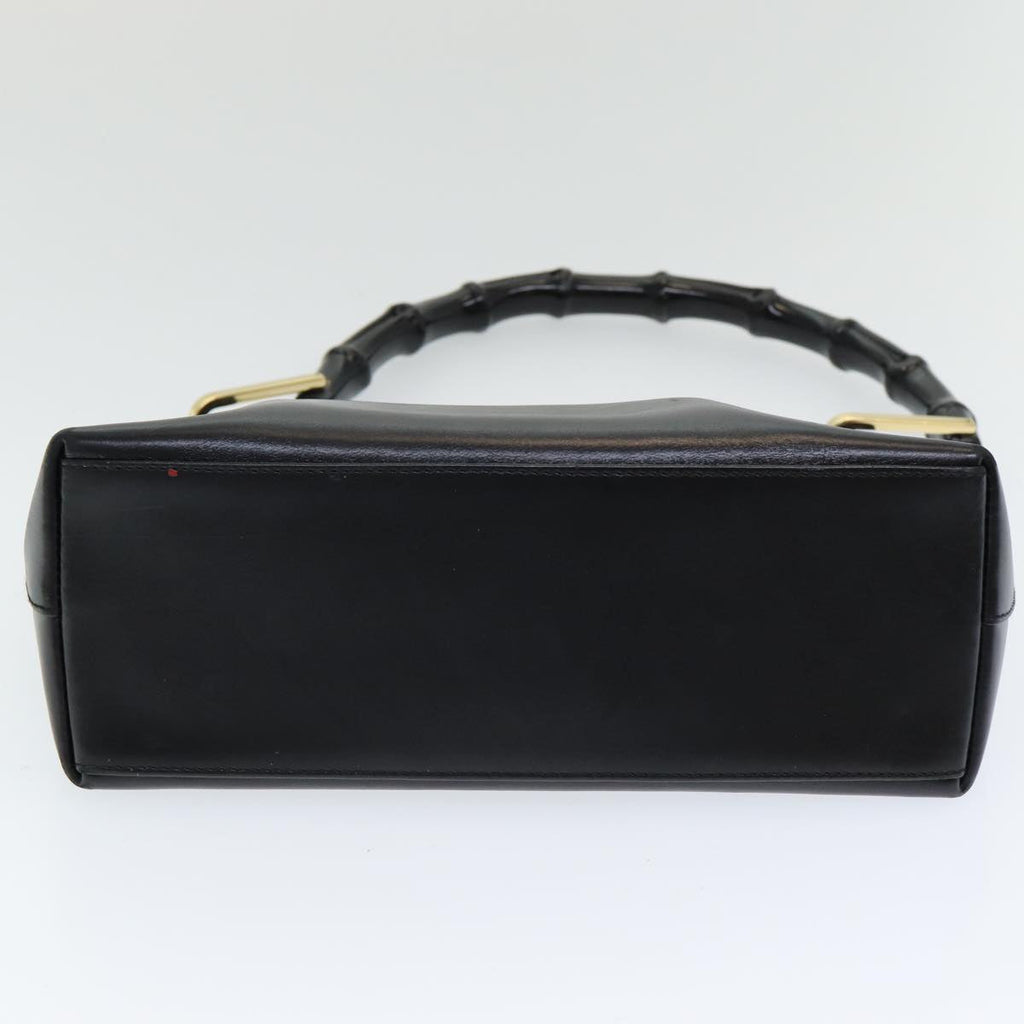 GUCCI Bamboo Hand Bag Leather Black 001 3008 000926 83723
