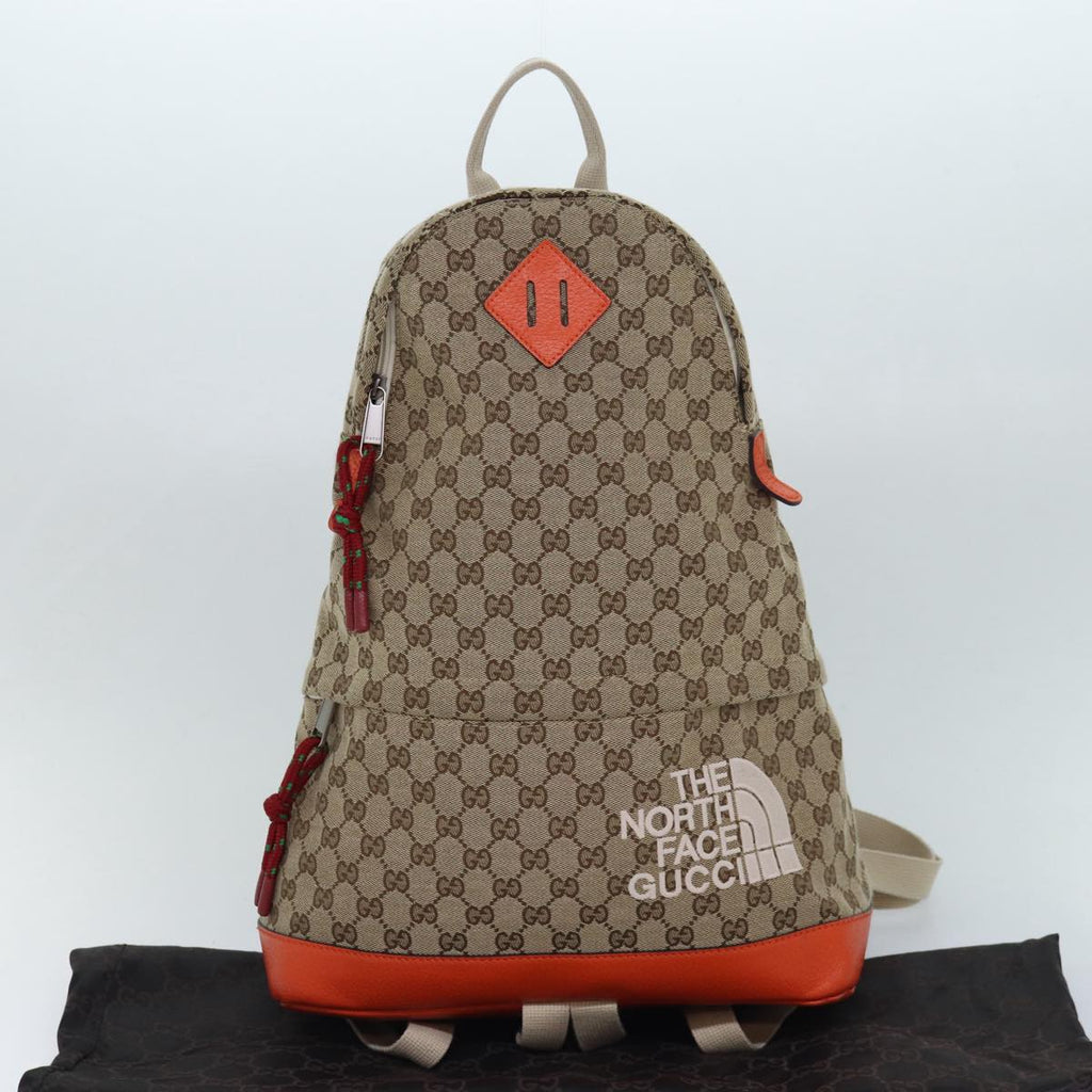 GUCCI THE NORTH FACE GG Backpack Beige Orange 650288 GY5TN 8893 83811
