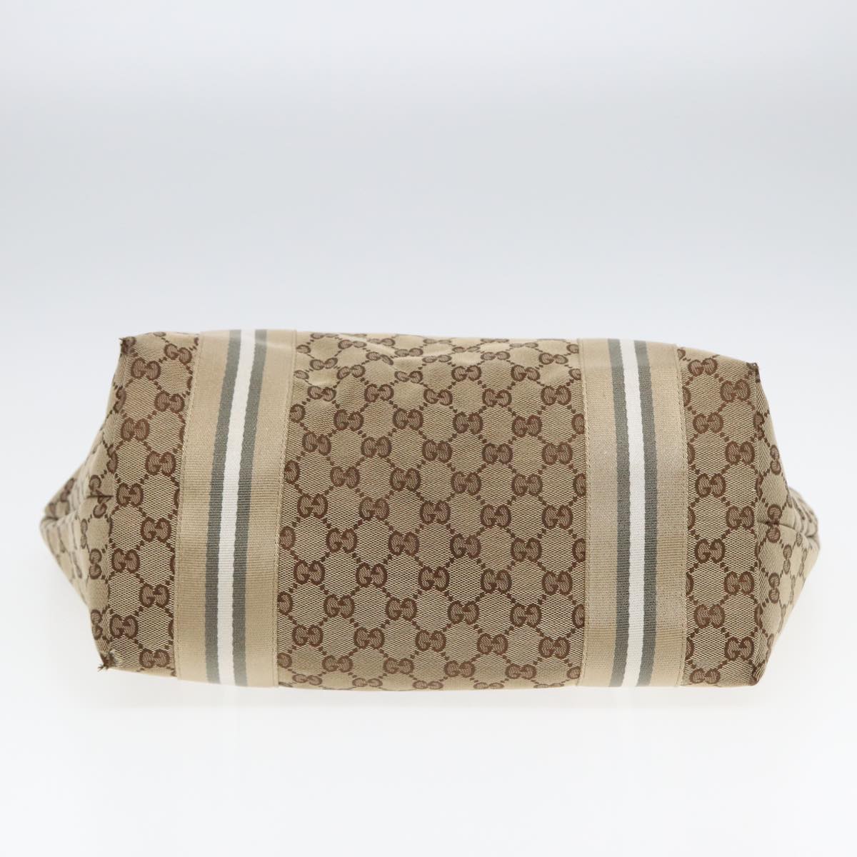 GUCCI GG Canvas Sherry Line Tote Bag Beige Yellow 83816