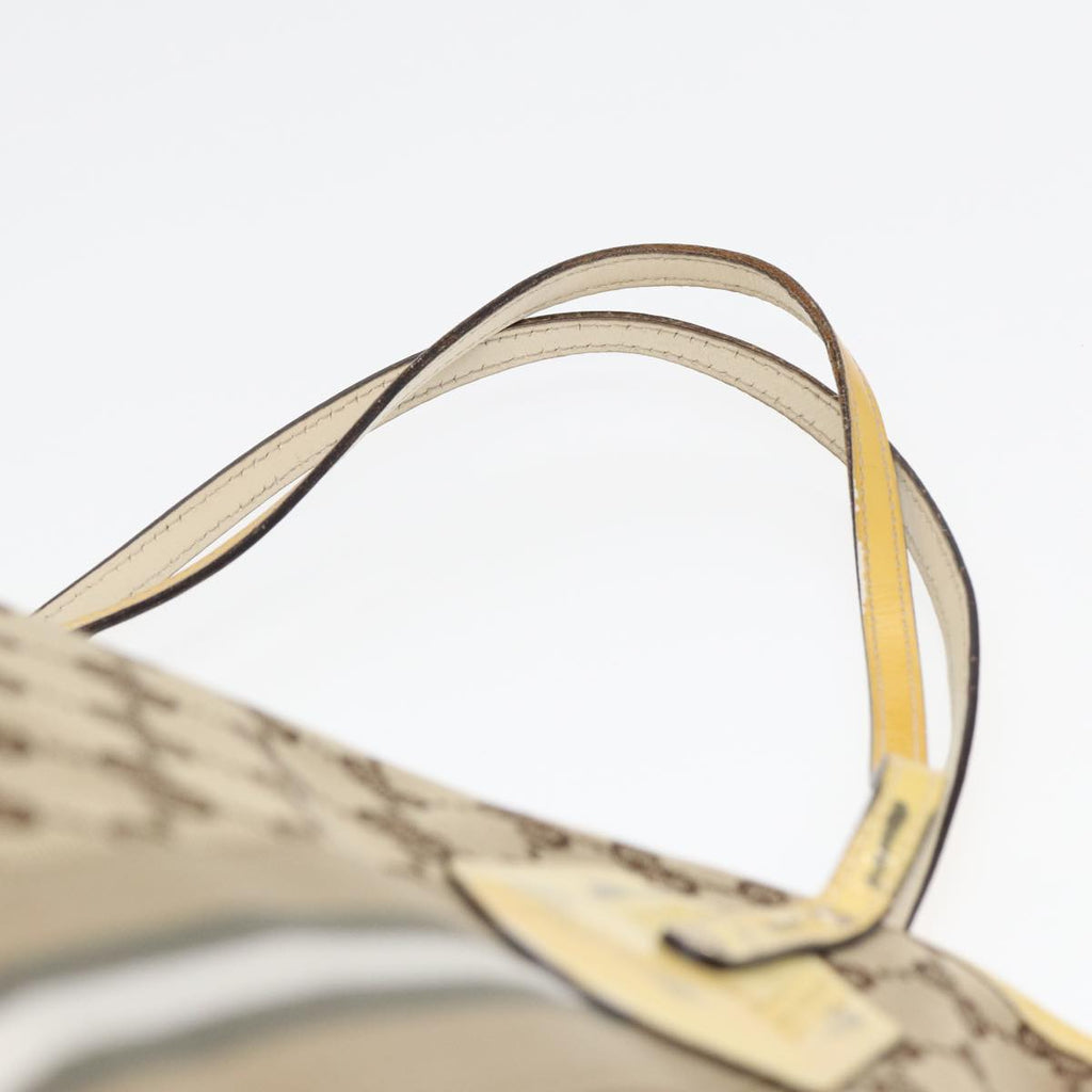 GUCCI GG Canvas Sherry Line Tote Bag Beige Yellow 83816