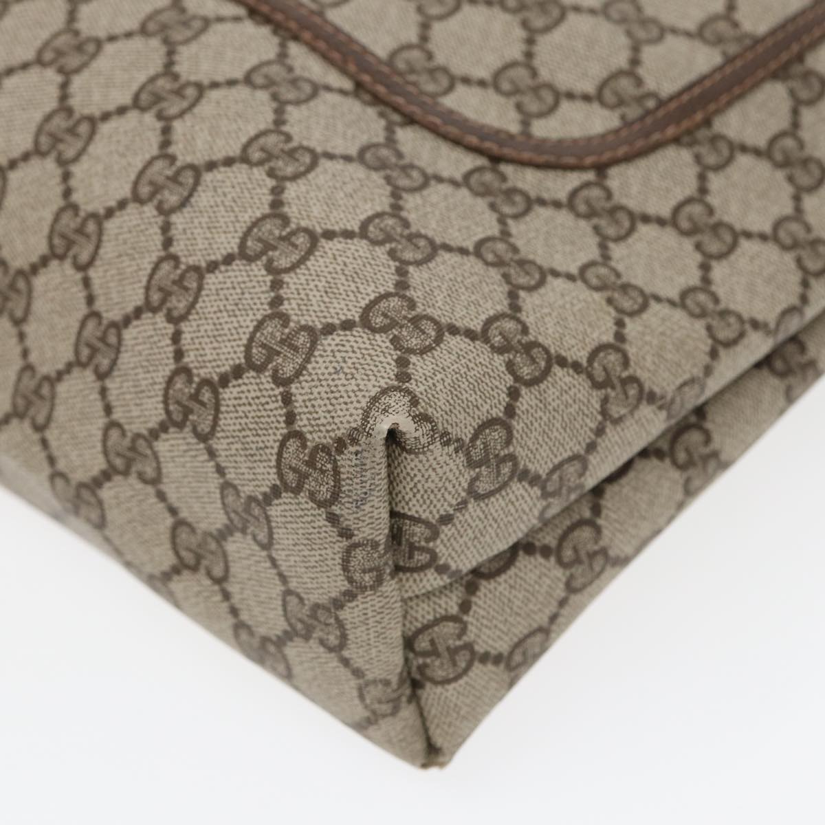 GUCCI GG Canvas Web Sherry Line Tote Bag PVC Leather Beige Green Red 83817