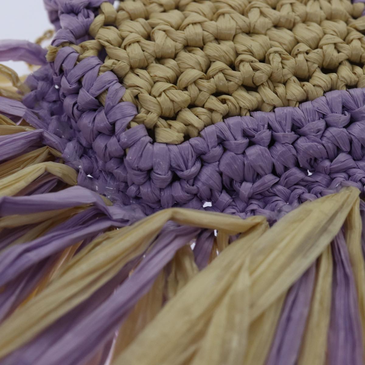 FENDI Airpods pouch Pico Bucket Raffia Beige Purple 83833