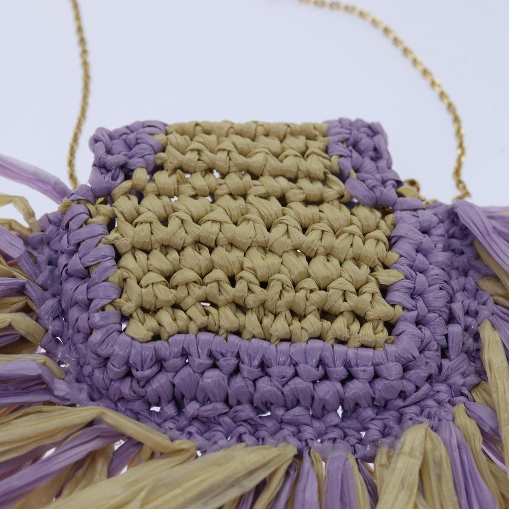 FENDI Airpods pouch Pico Bucket Raffia Beige Purple 83833