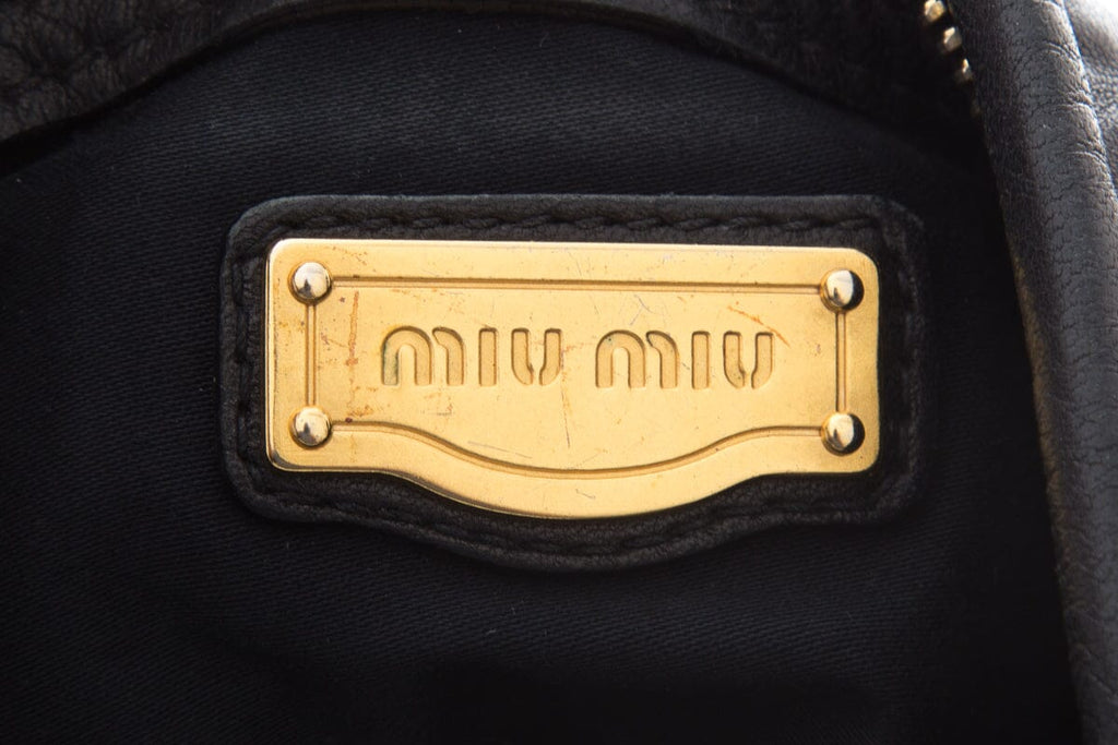 Miu Miu Black Hobo Handbag