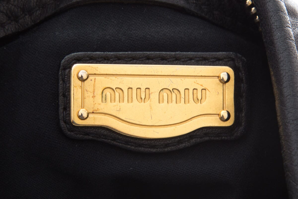 Miu Miu Black Hobo Handbag