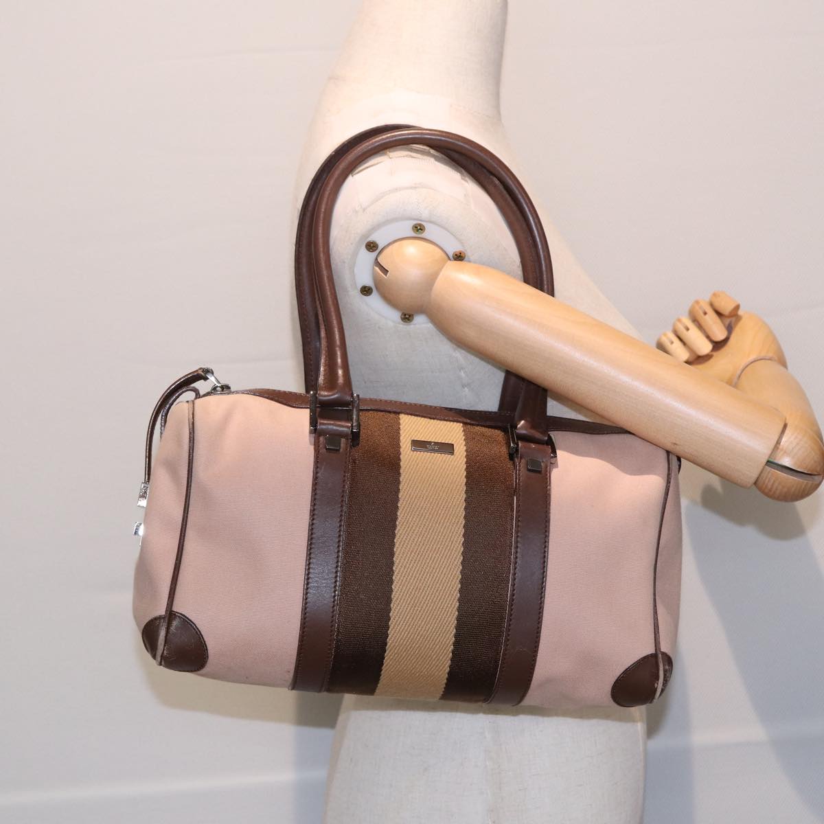 GUCCI Hand Bag Canvas Pink Brown 000 0851 001553 83923