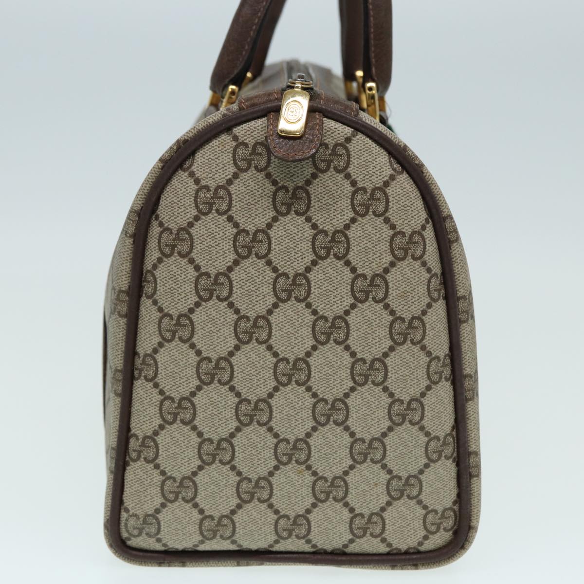 GUCCI GG Supreme Web Sherry Line Boston Bag Beige Red Green 83924