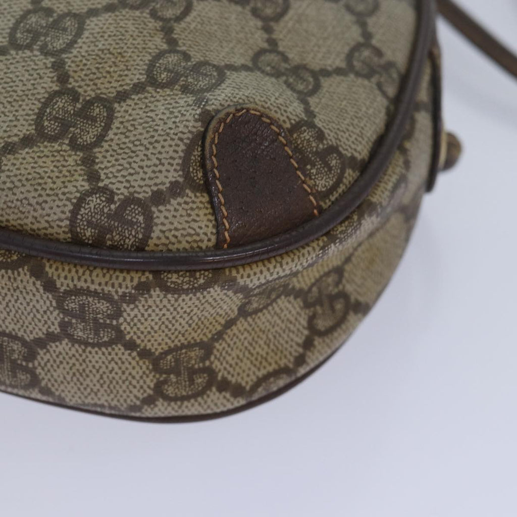 GUCCI GG Supreme Web Sherry Line Shoulder Bag PVC Beige 156 02 066 83926