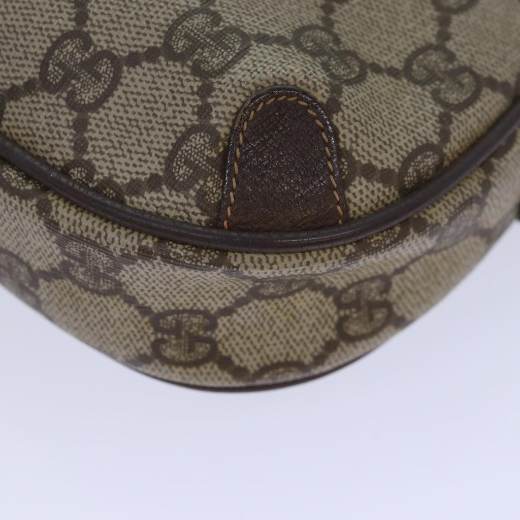 GUCCI GG Supreme Web Sherry Line Shoulder Bag PVC Beige 156 02 066 83926