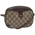 GUCCI GG Supreme Web Sherry Line Shoulder Bag PVC Beige 156 02 066 83926