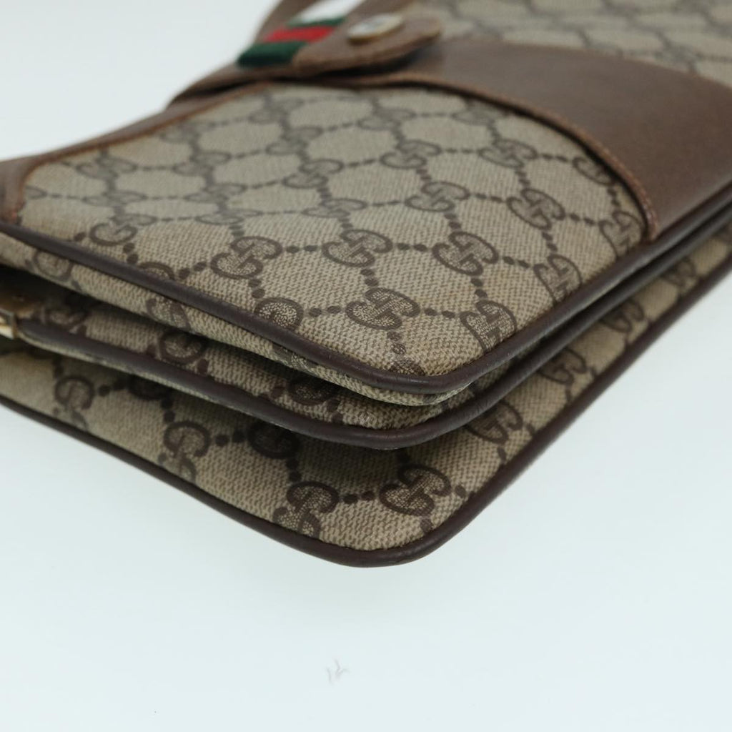 GUCCI GG Supreme Web Sherry Line Shoulder Bag PVC Beige 904 02 029 83927