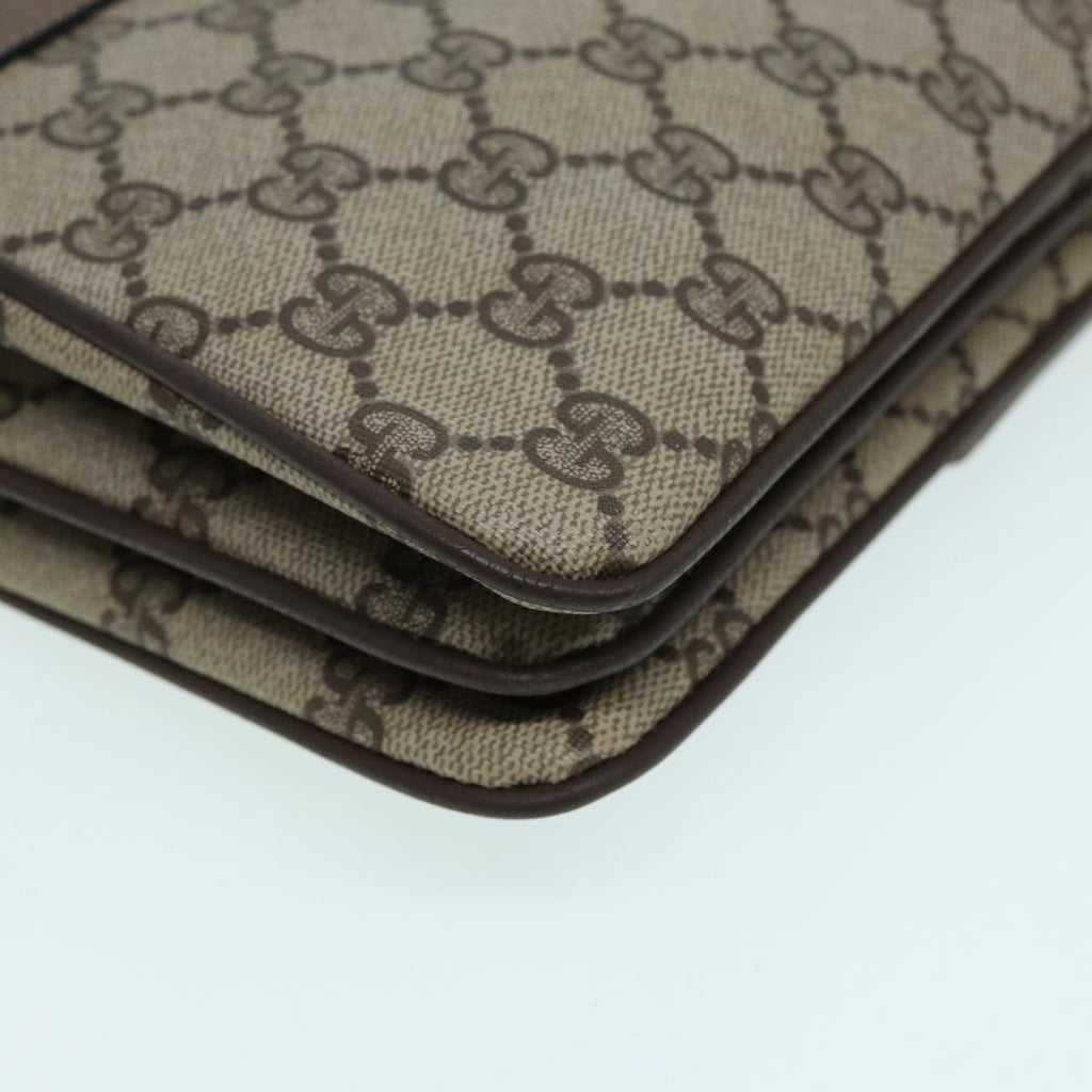 GUCCI GG Supreme Web Sherry Line Shoulder Bag PVC Beige 904 02 029 83927