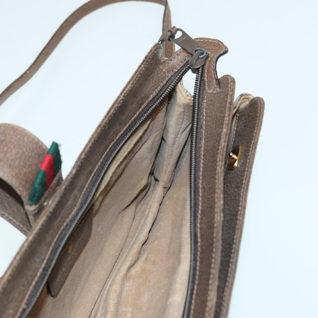 GUCCI GG Supreme Web Sherry Line Shoulder Bag PVC Beige 904 02 029 83927
