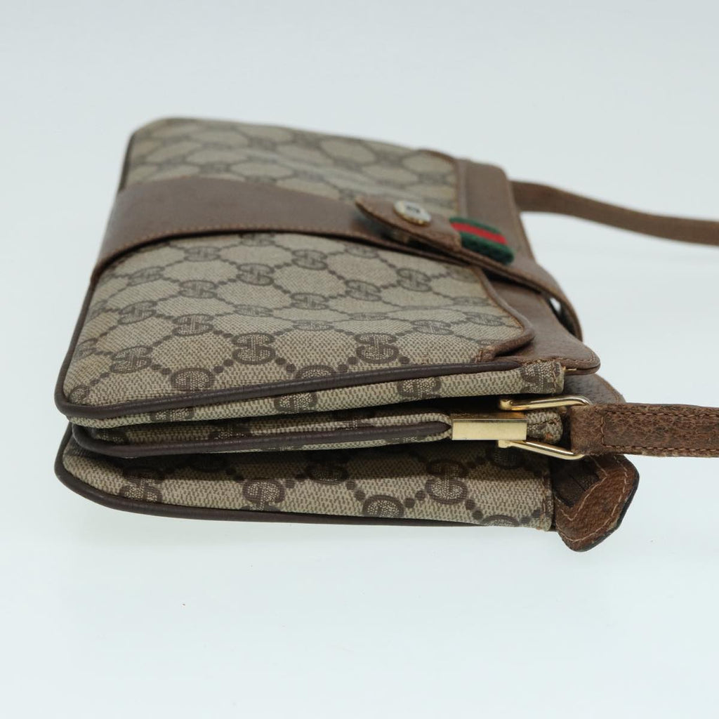 GUCCI GG Supreme Web Sherry Line Shoulder Bag PVC Beige 904 02 029 83927