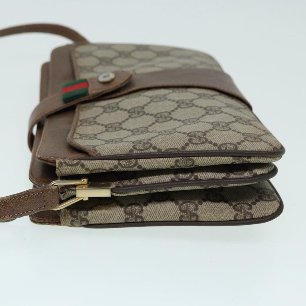 GUCCI GG Supreme Web Sherry Line Shoulder Bag PVC Beige 904 02 029 83927
