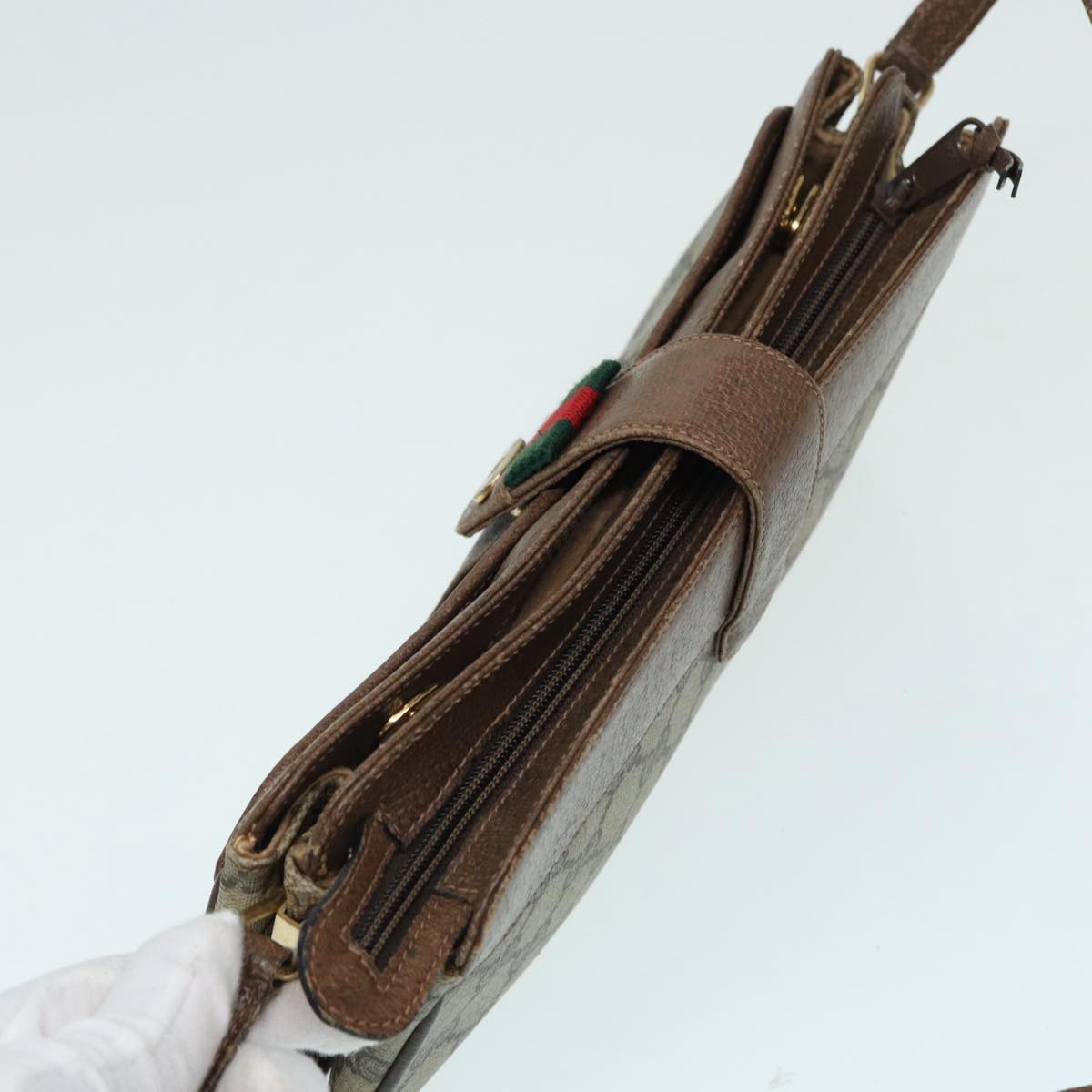 GUCCI GG Supreme Web Sherry Line Shoulder Bag PVC Beige 904 02 029 83927