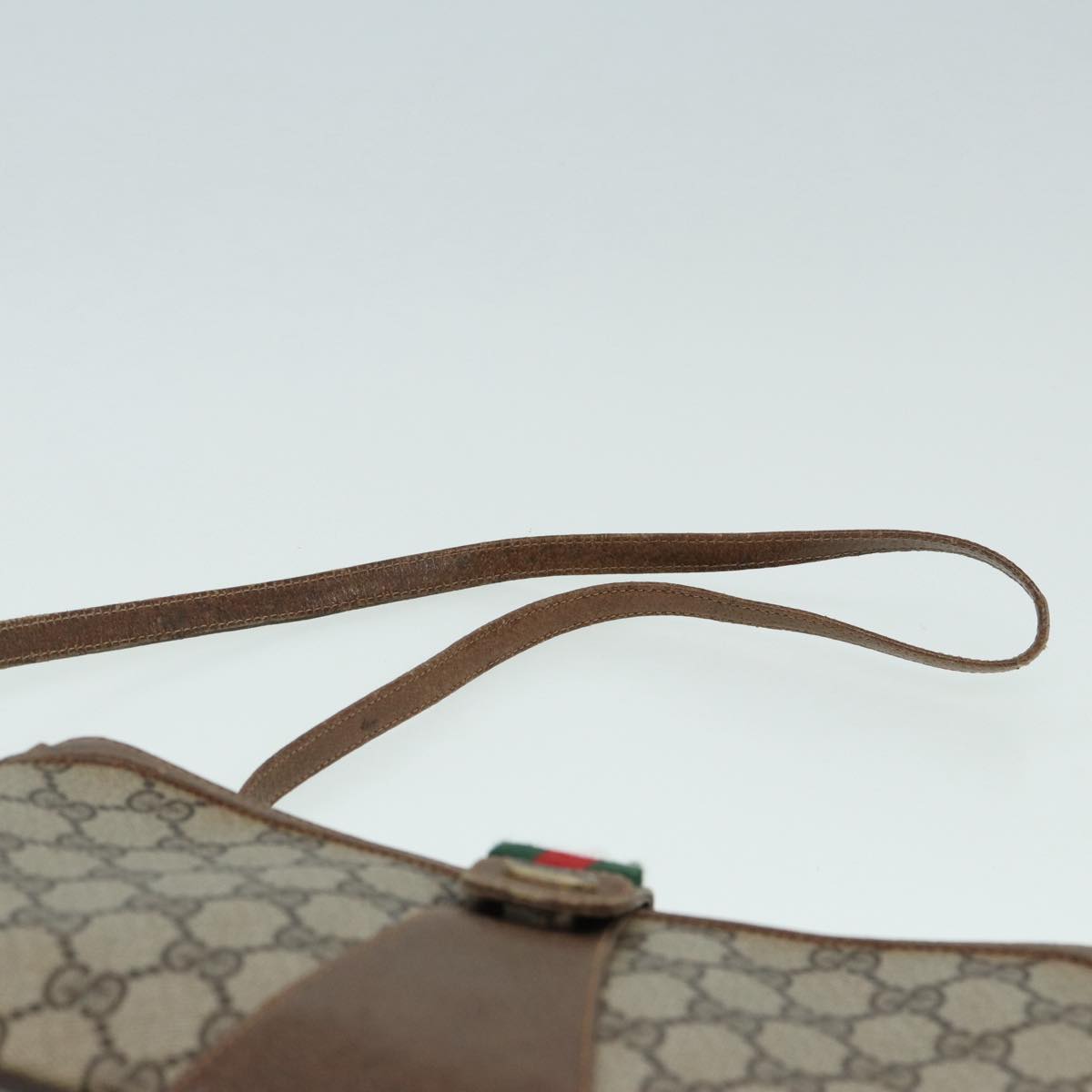 GUCCI GG Supreme Web Sherry Line Shoulder Bag PVC Beige 904 02 029 83927