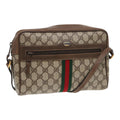 GUCCI GG Supreme Web Sherry Line Shoulder Bag PVC Beige 68 02 005 83928