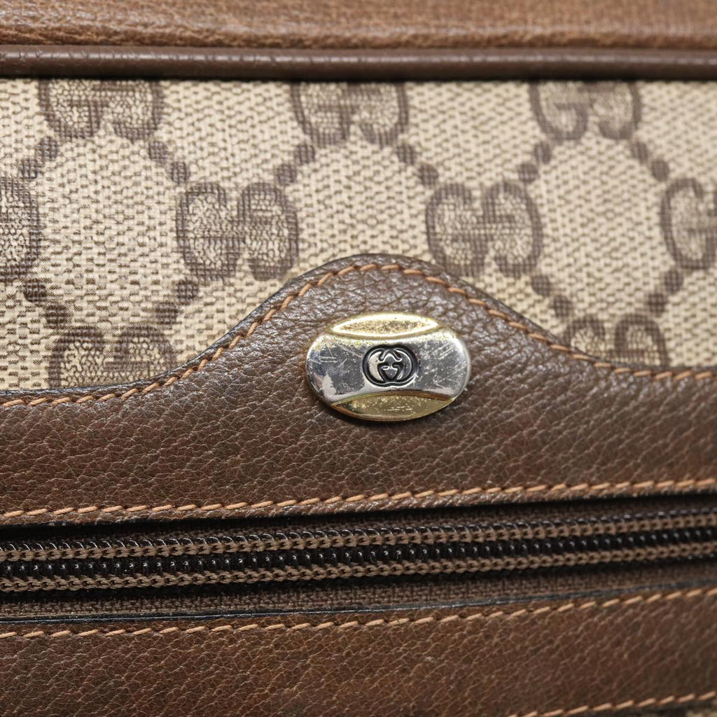 GUCCI GG Supreme Web Sherry Line Shoulder Bag PVC Beige 68 02 005 83928