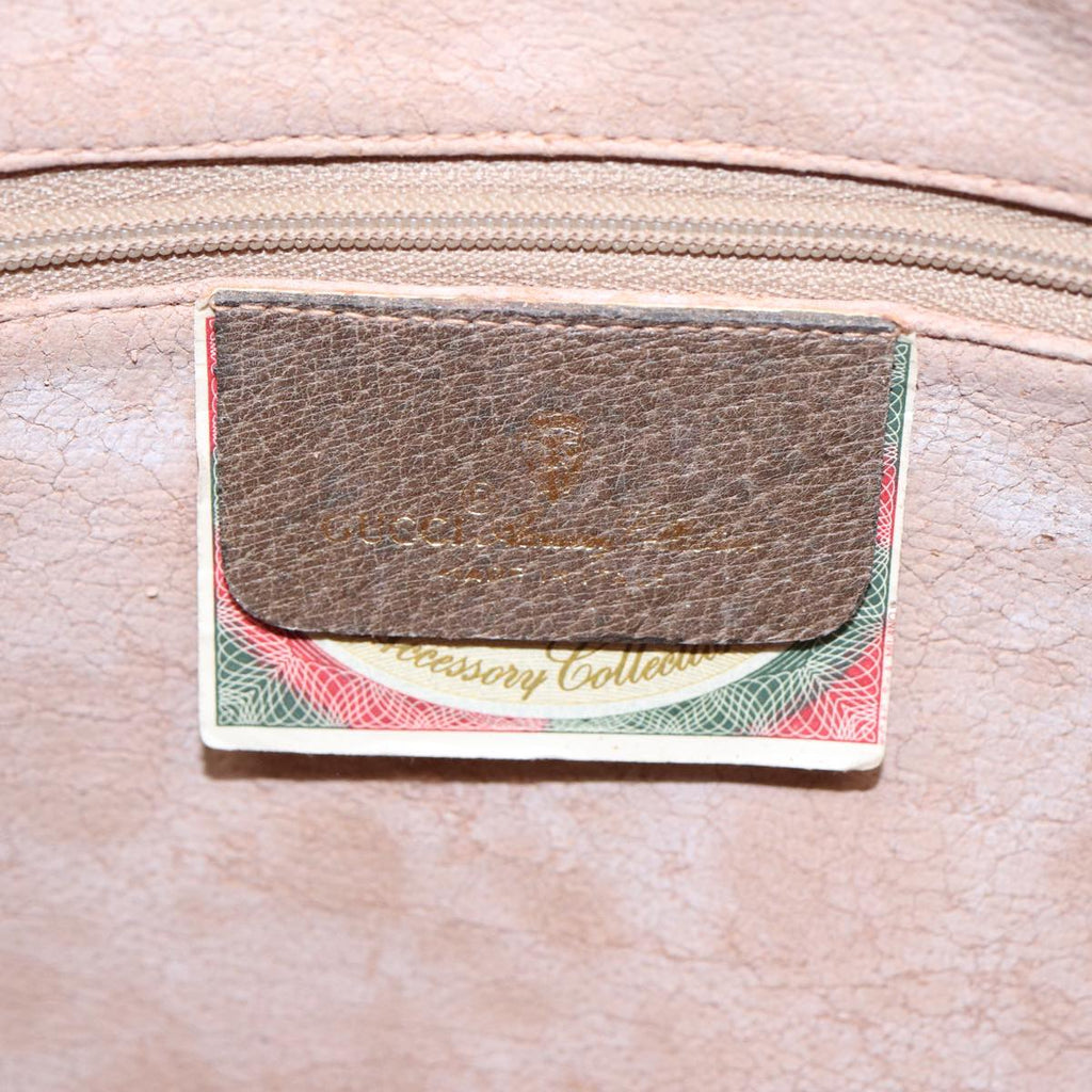 GUCCI GG Supreme Web Sherry Line Shoulder Bag PVC Beige 68 02 005 83928