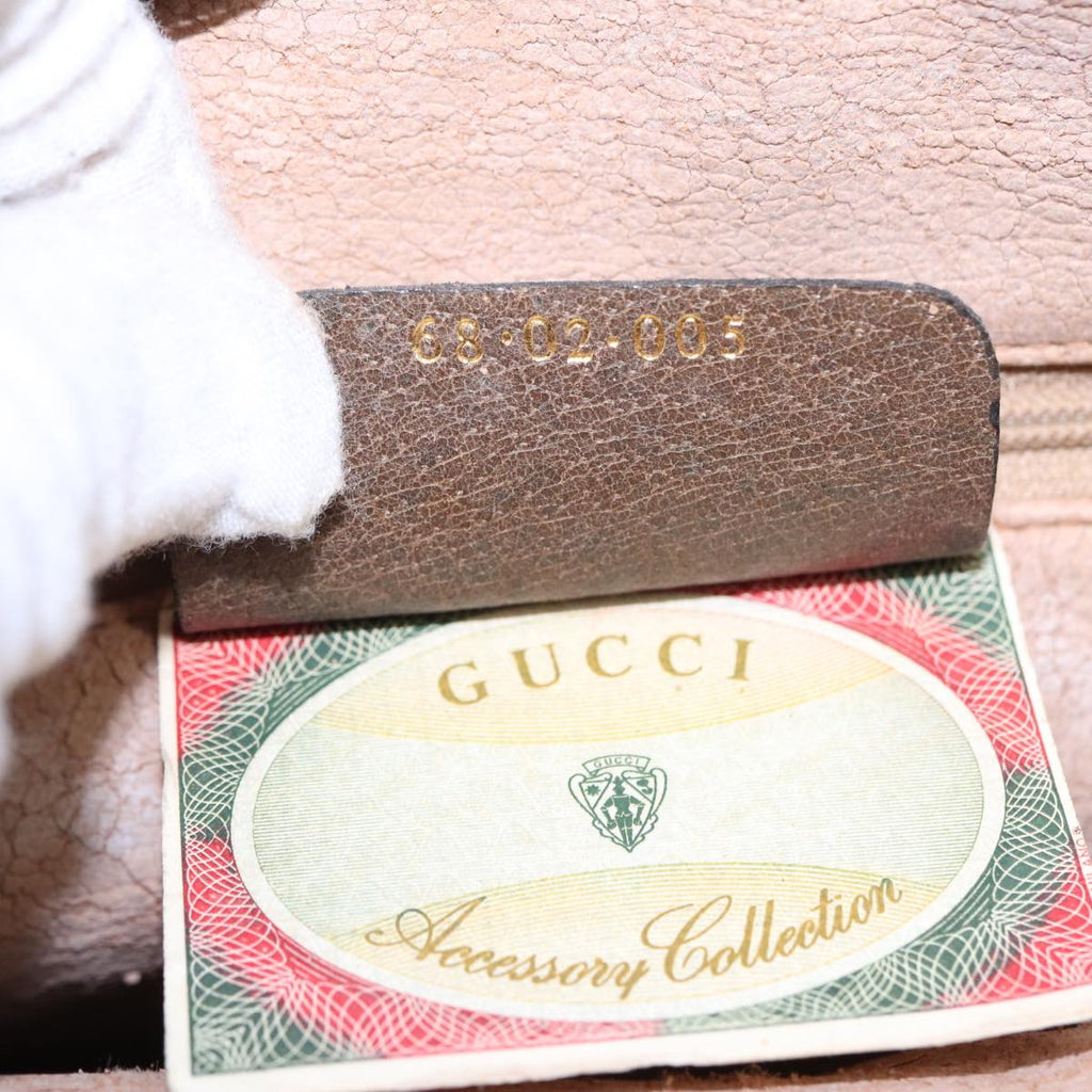 GUCCI GG Supreme Web Sherry Line Shoulder Bag PVC Beige 68 02 005 83928