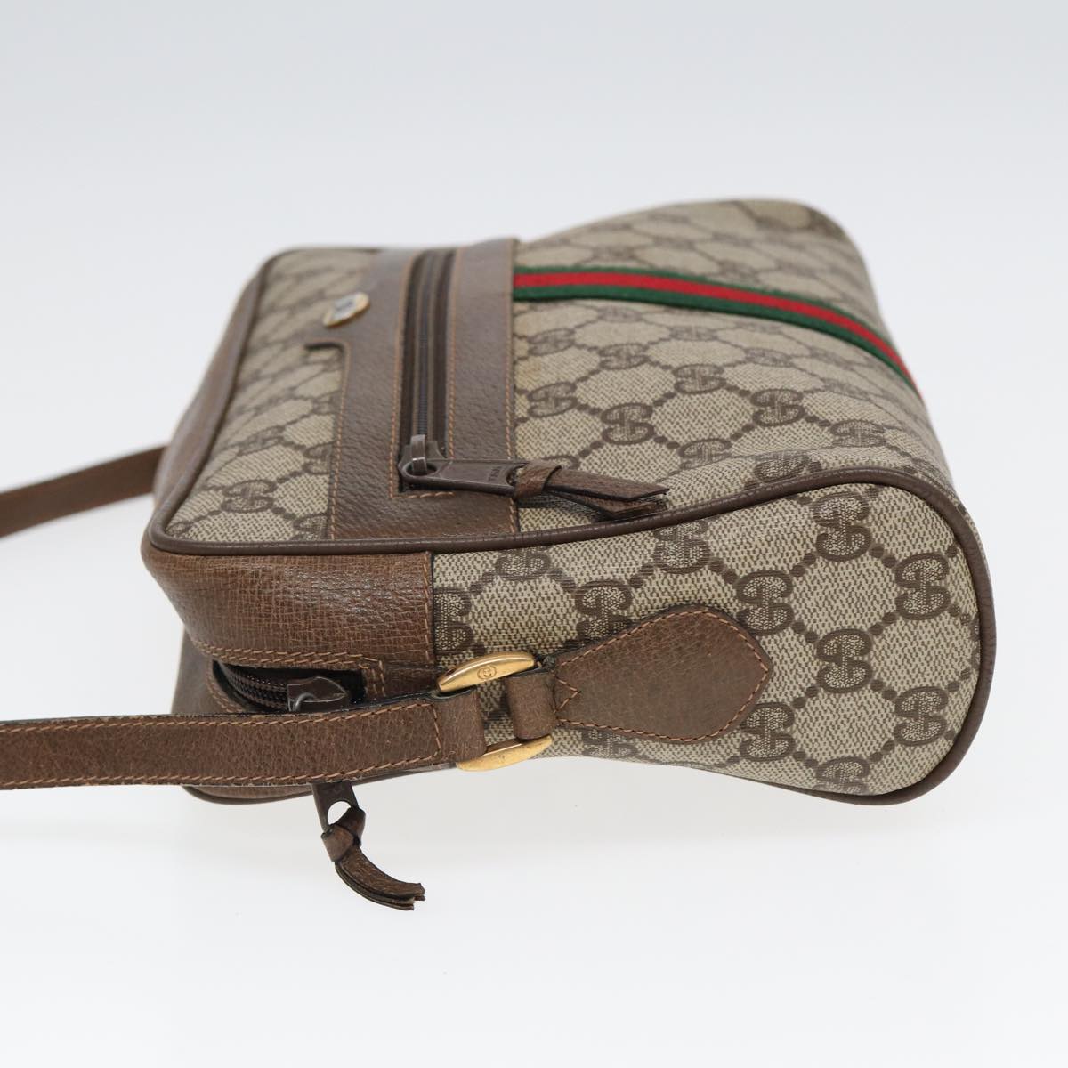 GUCCI GG Supreme Web Sherry Line Shoulder Bag PVC Beige 68 02 005 83928