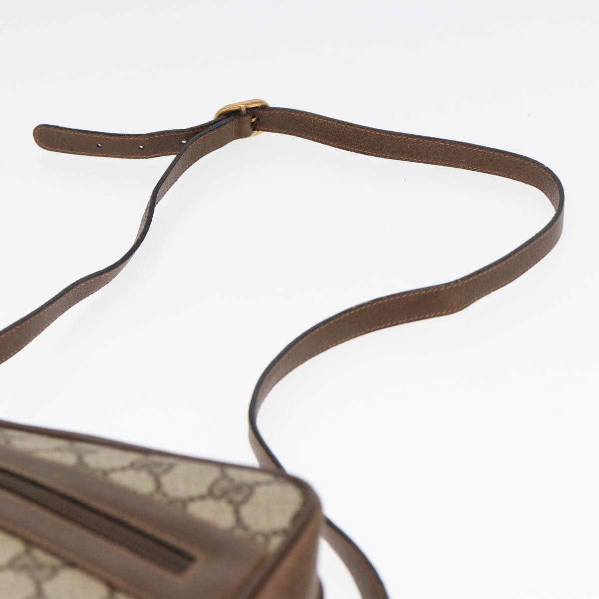 GUCCI GG Supreme Web Sherry Line Shoulder Bag PVC Beige 68 02 005 83928