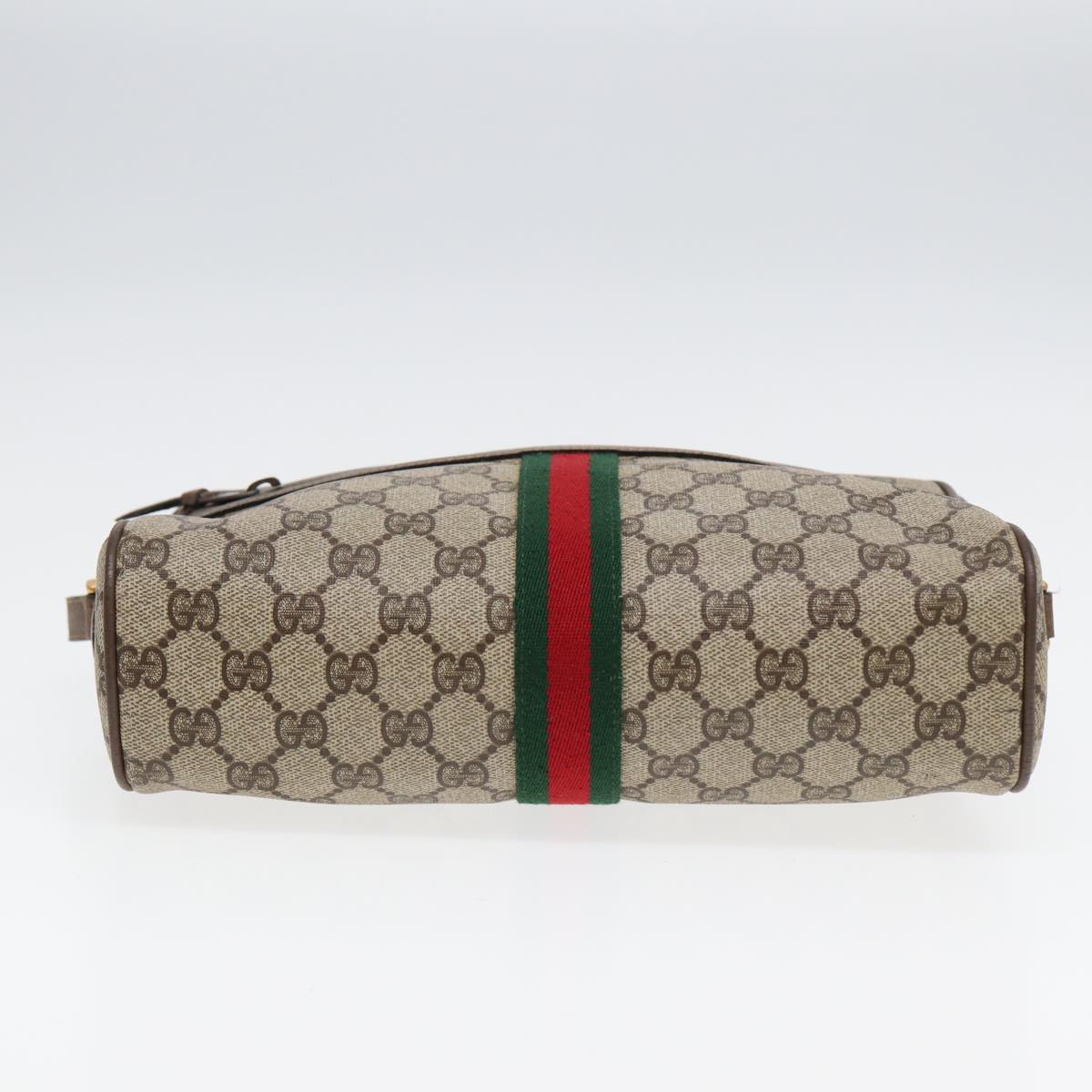 GUCCI GG Supreme Web Sherry Line Shoulder Bag PVC Beige 68 02 005 83928