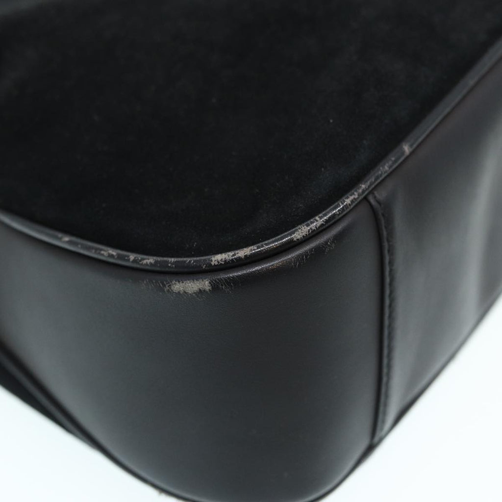 GUCCI Bamboo Shoulder Bag Suede Black 001 2404 1638 83939