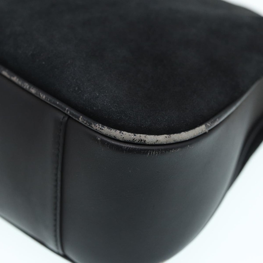GUCCI Bamboo Shoulder Bag Suede Black 001 2404 1638 83939
