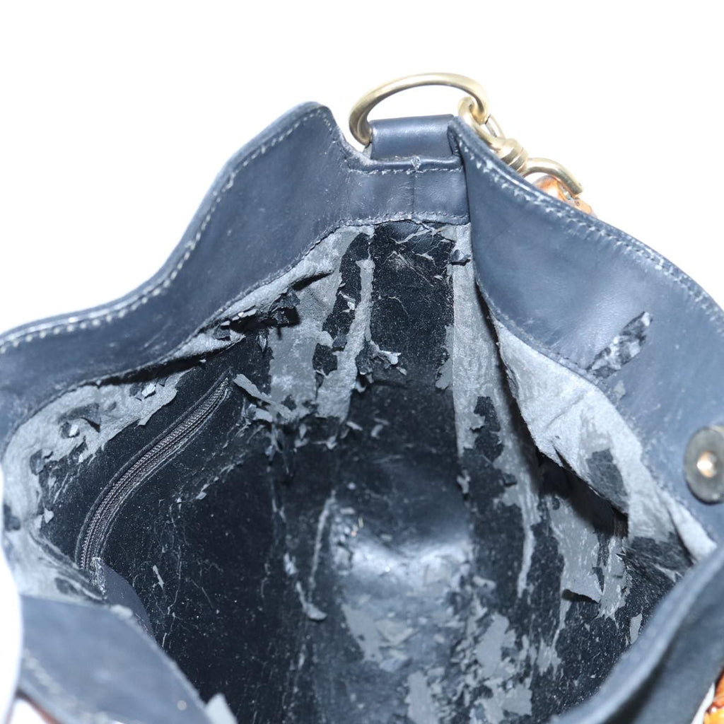 GUCCI Bamboo Shoulder Bag Suede Black 001 2404 1638 83939