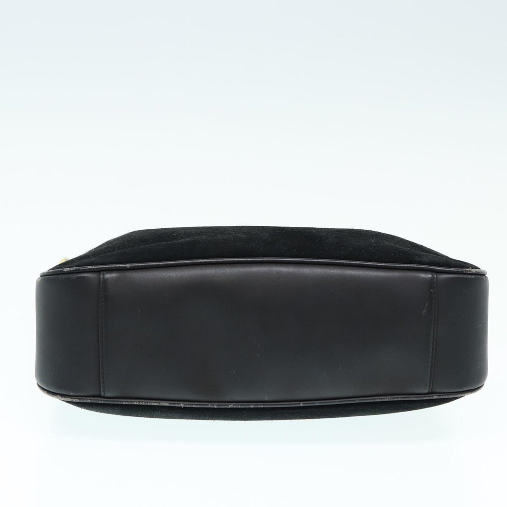 GUCCI Bamboo Shoulder Bag Suede Black 001 2404 1638 83939