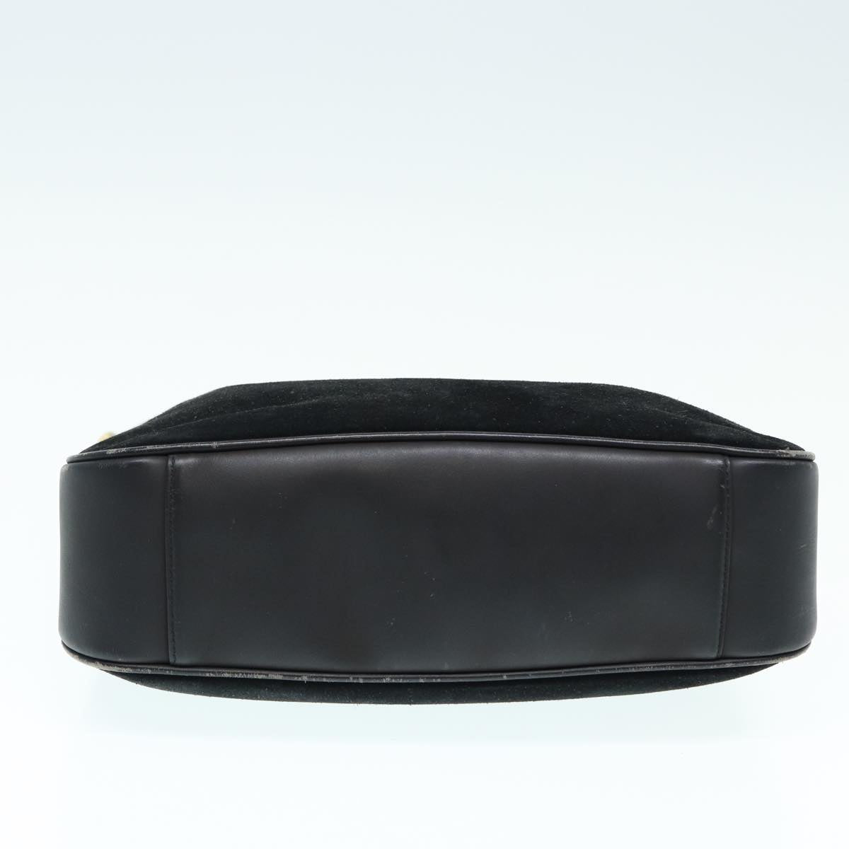 GUCCI Bamboo Shoulder Bag Suede Black 001 2404 1638 83939