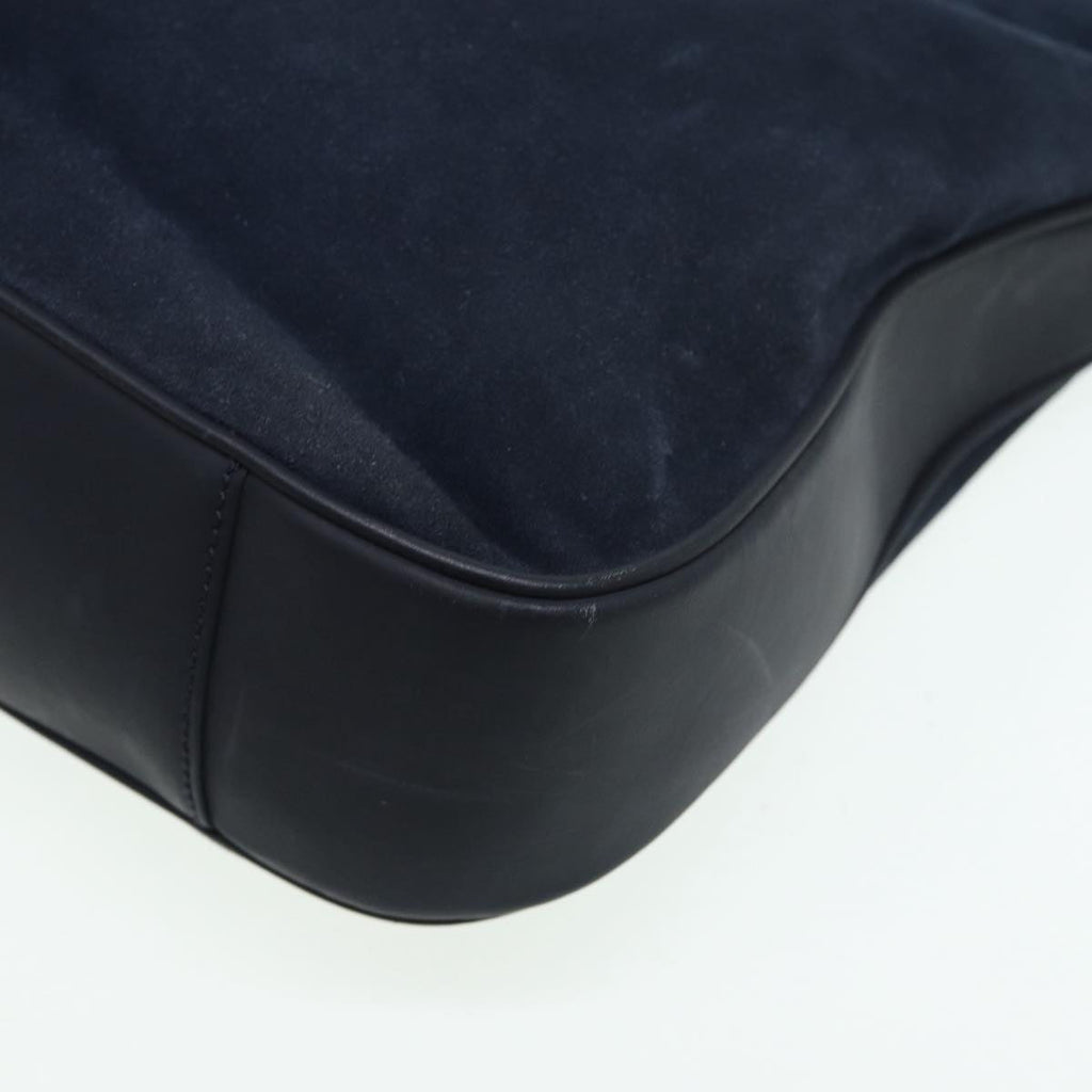 GUCCI Bamboo Shoulder Bag Suede 2way Navy 001 1577 2615 83940