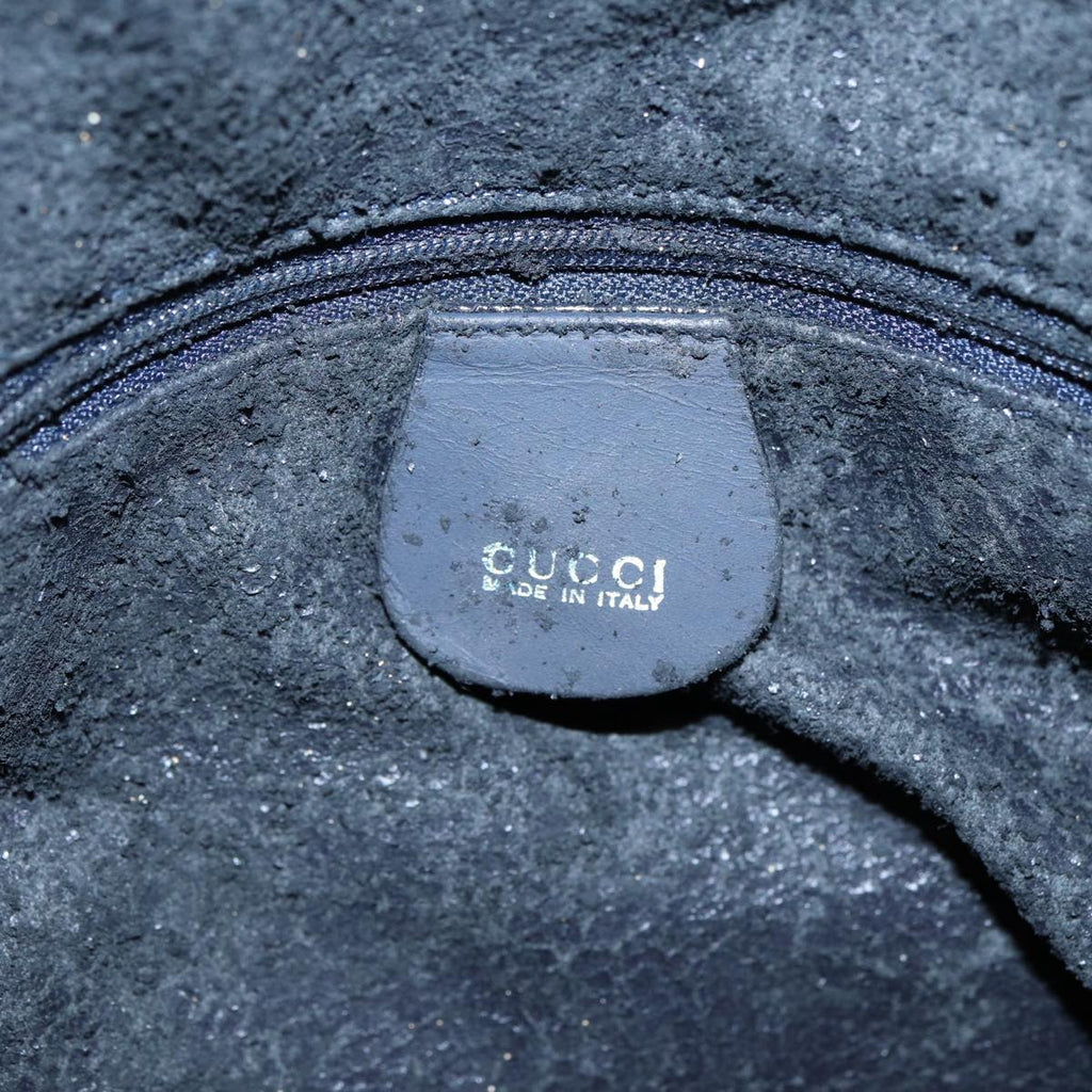 GUCCI Bamboo Shoulder Bag Suede 2way Navy 001 1577 2615 83940
