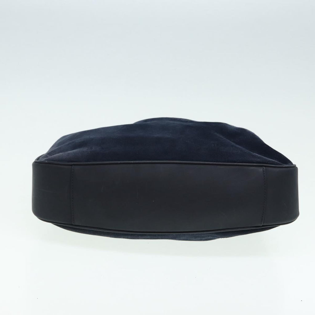GUCCI Bamboo Shoulder Bag Suede 2way Navy 001 1577 2615 83940