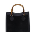 GUCCI Bamboo Hand Bag Suede Black 002 1095 026 83941