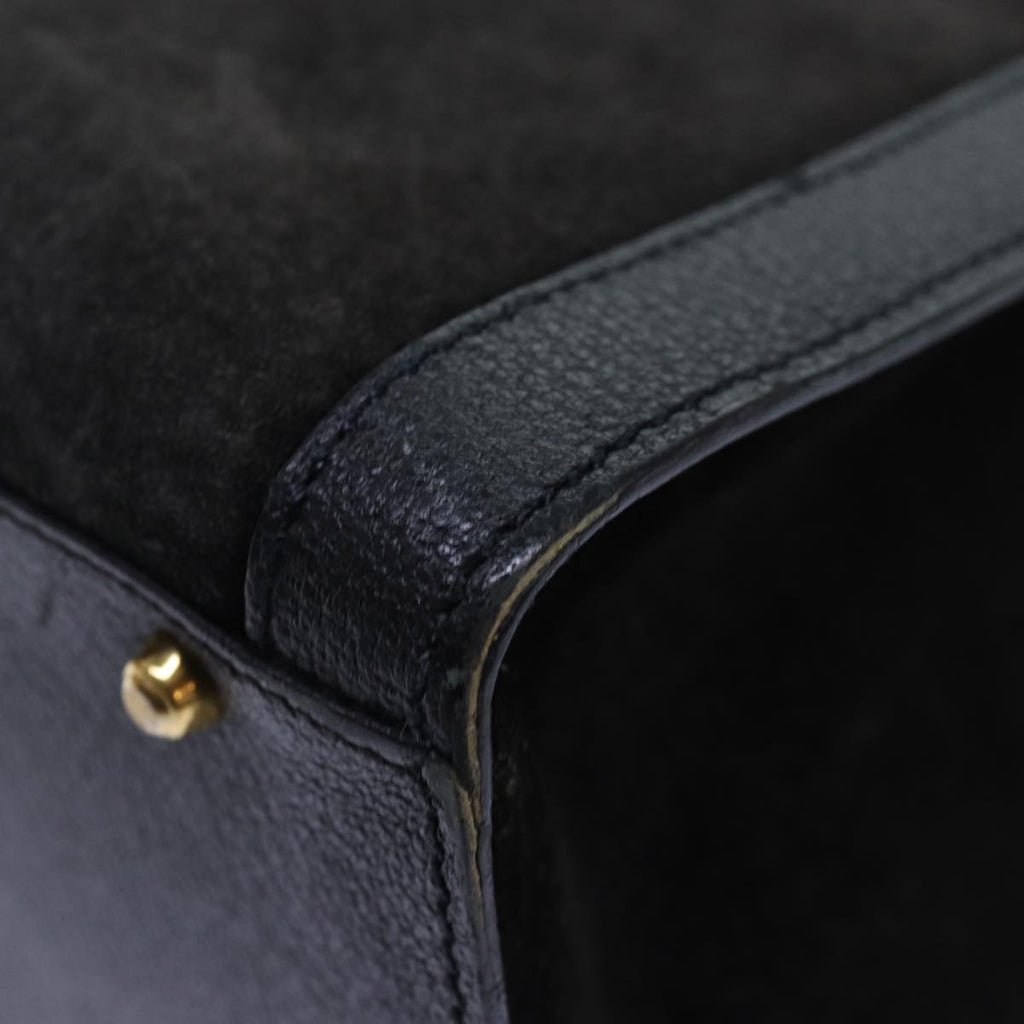 GUCCI Bamboo Hand Bag Suede Black 002 1095 026 83941