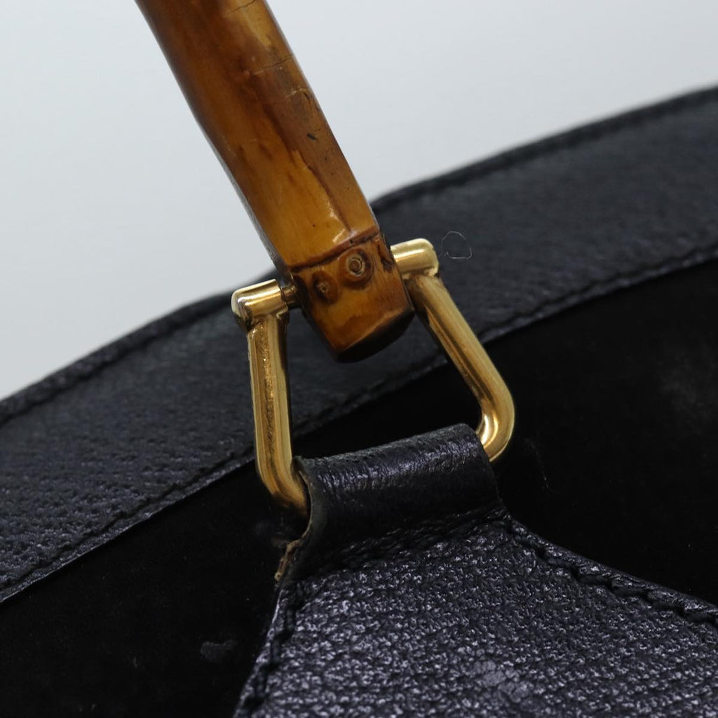 GUCCI Bamboo Hand Bag Suede Black 002 1095 026 83941