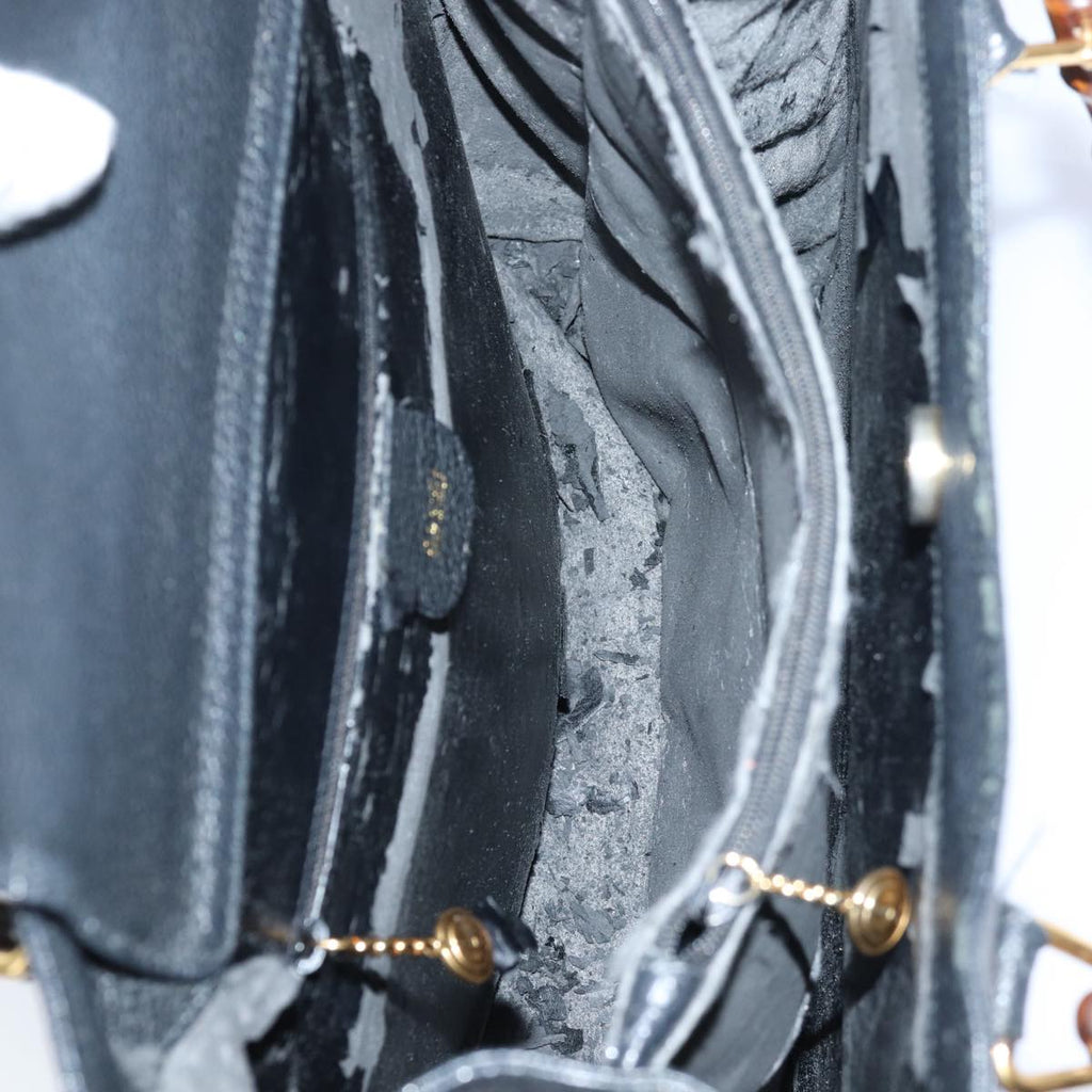 GUCCI Bamboo Hand Bag Suede Black 002 1095 026 83941