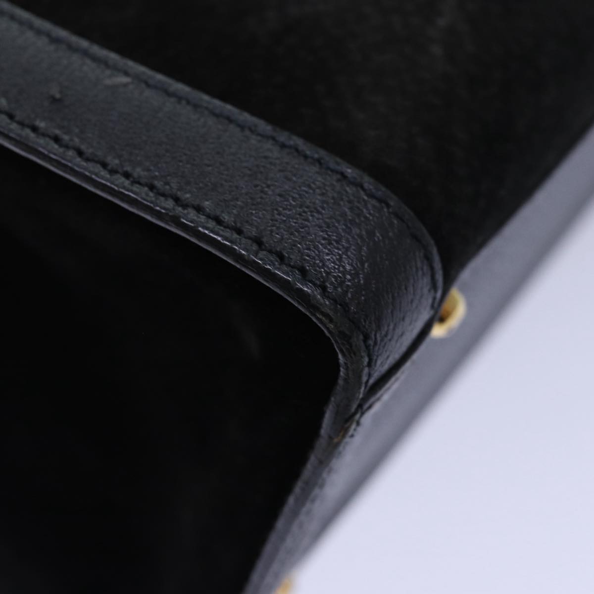 GUCCI Bamboo Hand Bag Suede Black 002 1095 026 83941