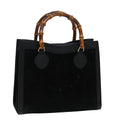 GUCCI Bamboo Hand Bag Suede Leather Black 002 1186 0260 83942