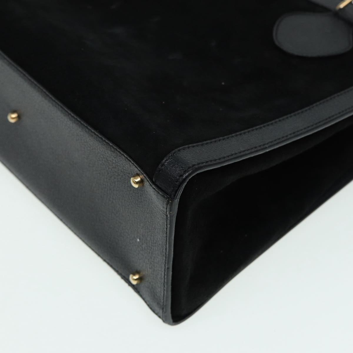GUCCI Bamboo Hand Bag Suede Leather Black 002 1186 0260 83942