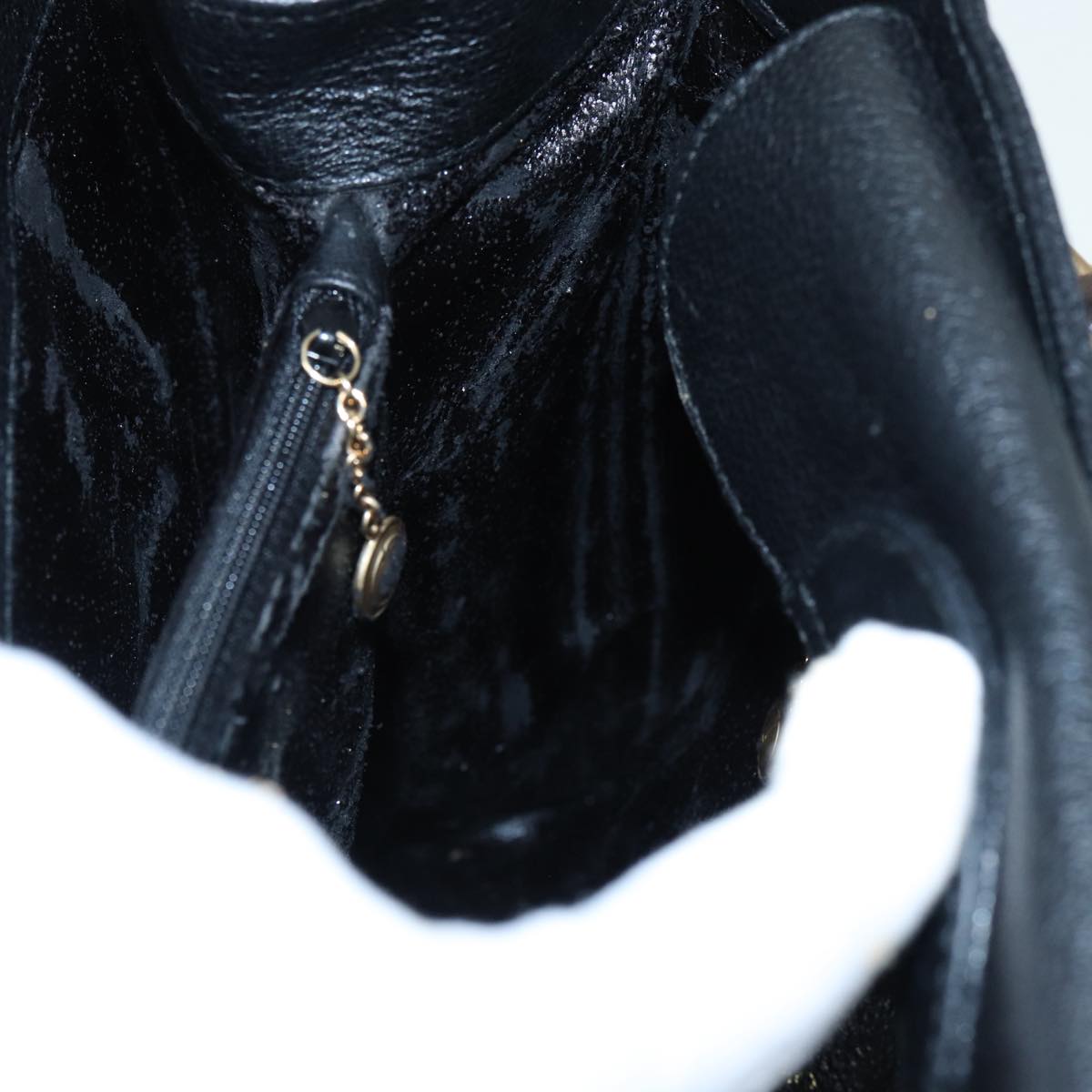 GUCCI Bamboo Hand Bag Suede Leather Black 002 1186 0260 83942