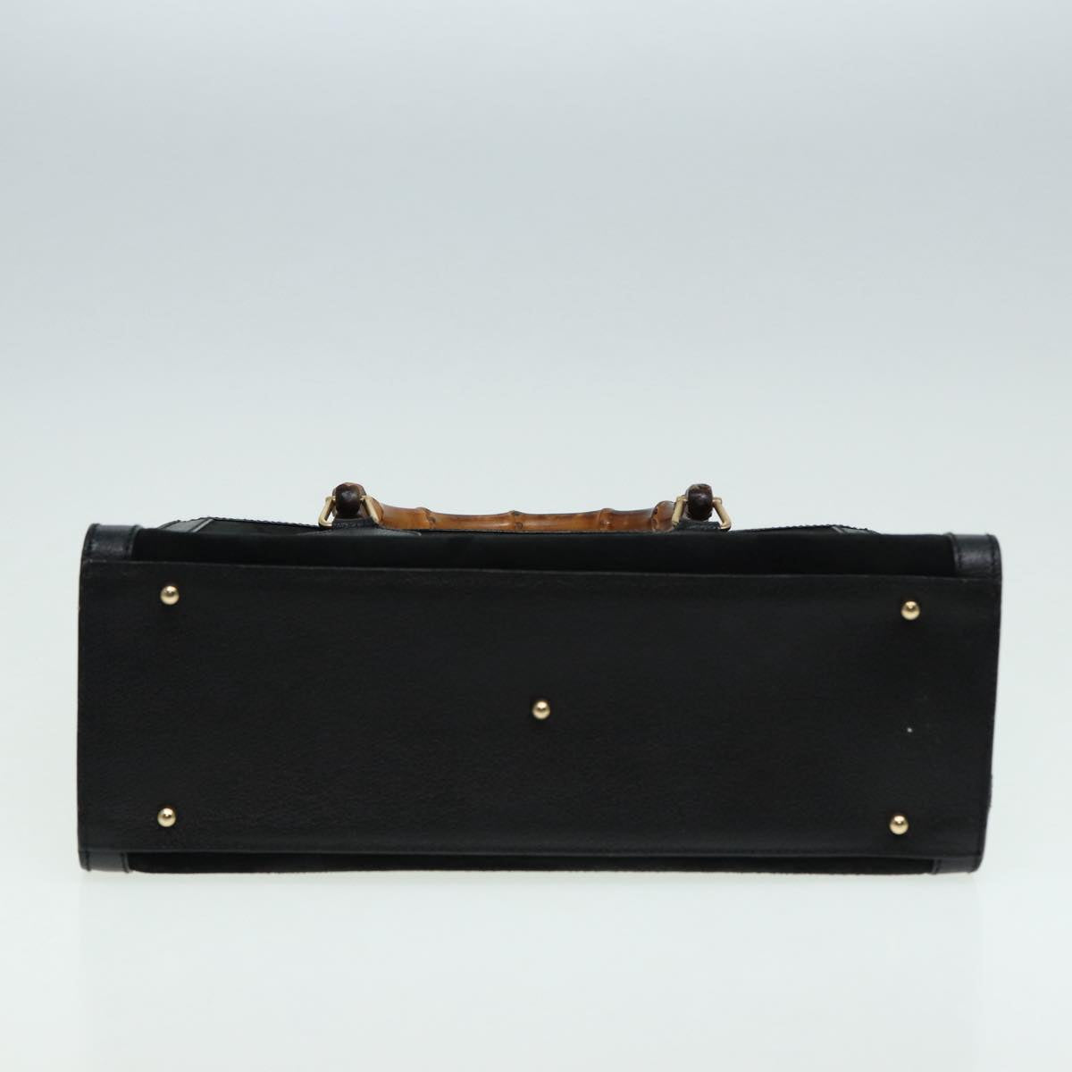 GUCCI Bamboo Hand Bag Suede Leather Black 002 1186 0260 83942