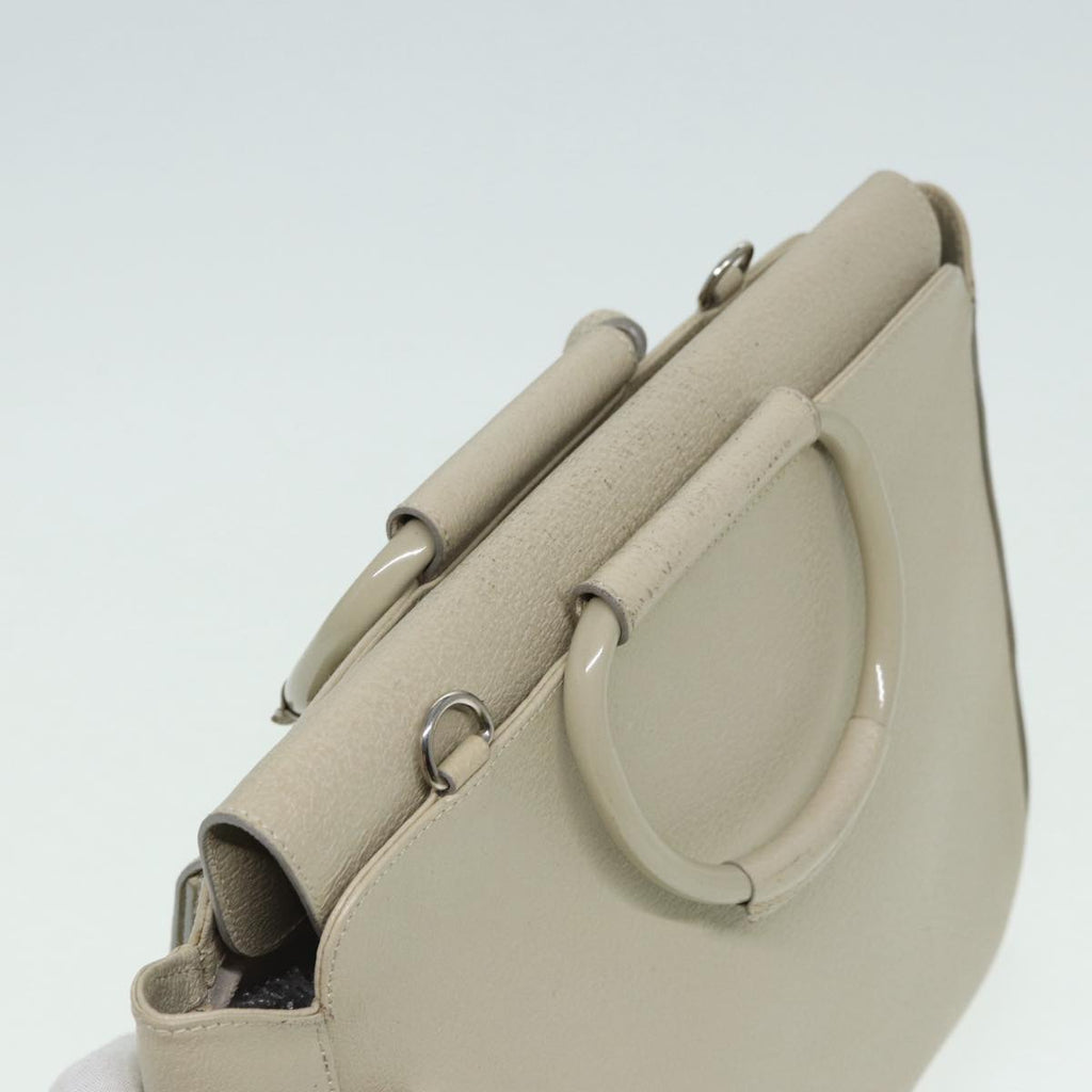 GUCCI Hand Bag Leather White 000 2058 0307 5 83960