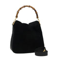 GUCCI Bamboo Hand Bag Suede Black 001 3754 1638 83964