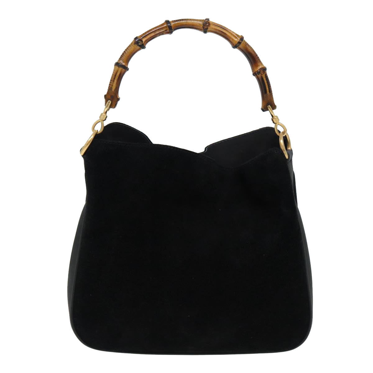 GUCCI Bamboo Hand Bag Suede Black 001 3754 1638 83964